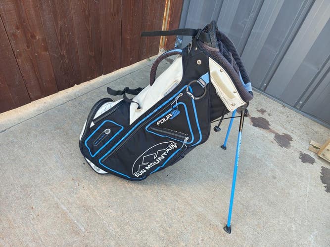 Sun Mountain Four 5 14 Full Divider Dual Strap Golf Stand Bag w Raincover