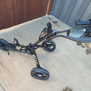 TourTrek 360 3-Wheel Golf Push Cart w/ Umbrella Holder Black