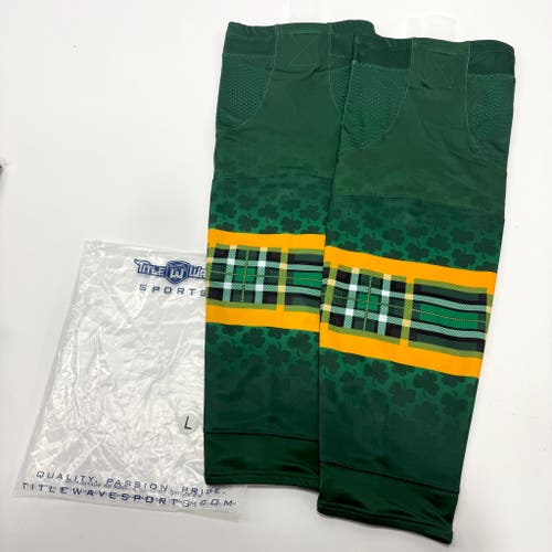 Brand New Chicago Steel Irish Night Hockey Socks - Senior Large