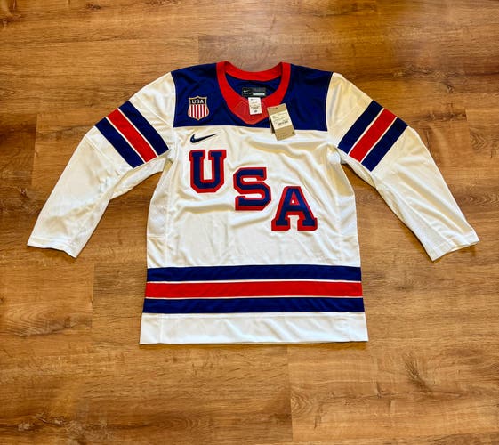 NWT Nike Team USA Hockey Jersey Blank 2026 Olympics Milano Cortina White (M)