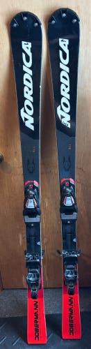 Nordica Dobermann SLJ 142 cm Racing Skis With Bindings Max Din 10 (Used)