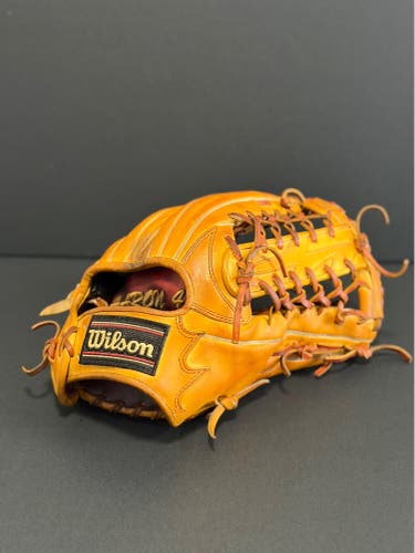 Rare custom Japanese Wilson Staff bear 75 model RH Outfield Baseball Glove 12.75" (Used)