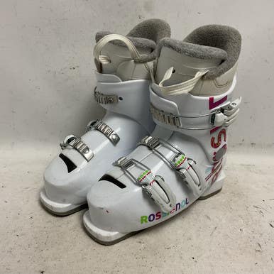Used Rossignol FUN GIRL Girls DH Ski Boot White And Purple 215 MP - J03 11855-S000201849
