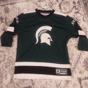 Michigan State Spartans Hockey Jersey Colosseum Green Youth L
