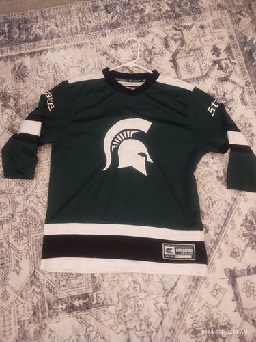 Michigan State Spartans Hockey Jersey Colosseum Green Youth L