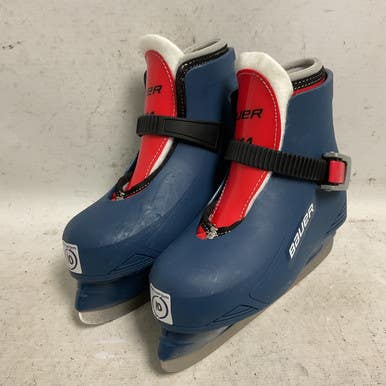 Used Bauer 10/11 Youth Hockey Skate Navy Blue And Red Youth 10.0 11855-S000201836