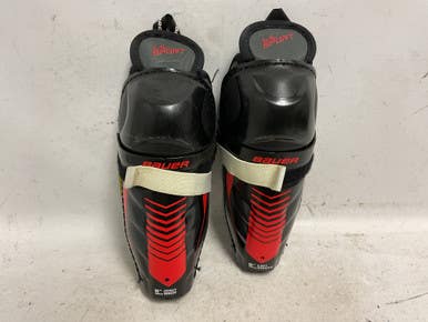 Used Bauer LIL SPORT Youth Shin Guards Black And Red 8" 11855-S000201768