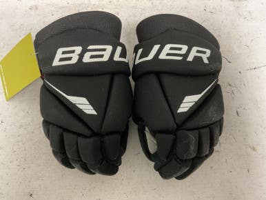 Used Bauer LIL SPORT Youth Gloves Black And Wine Red 9" 11855-S000201765