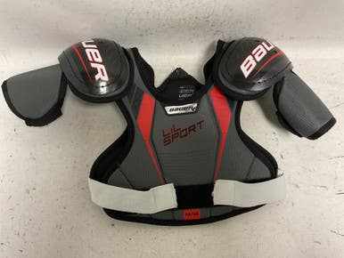 Used Bauer LIL SPORT Youth Shoulder Pads Black And Grey MD 11855-S000201762