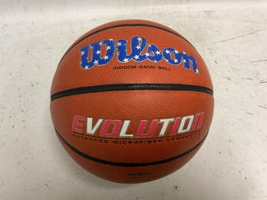 Used Wilson EVOLUTION Basketball Adult Indoor White/Red/Navy 29 1/2" 11855-S000201693