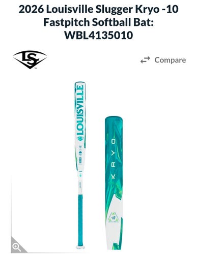 Louisville Slugger Kryo Composite Bat (-10) 22 oz 32"