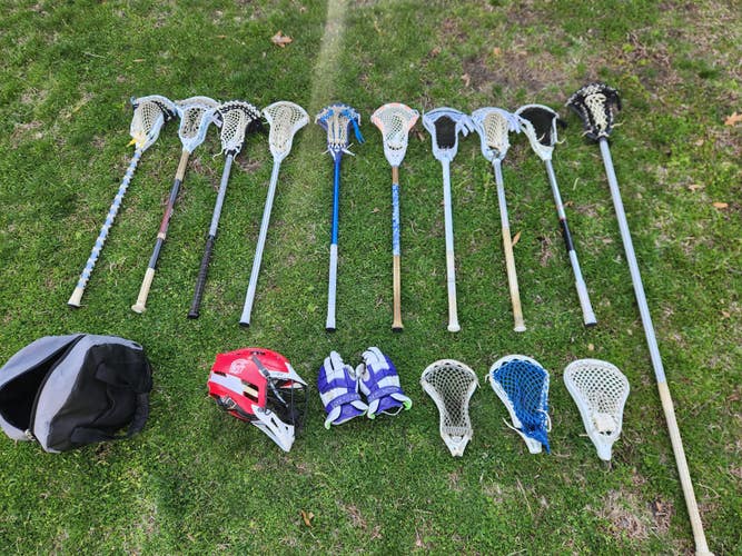Lacrosse heads, shafts, mesh, stringing material, and more