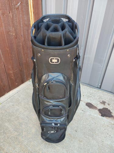 Ogio Press 14 Divider Golf Cart Bag Black w Raincover