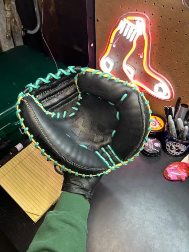 UnderArmour A101 Catcher’s Mitt RHT, 35” (Conditioned & Relaced in Mariner Teal)