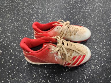 Used Adidas IRONSKIN BB/SB Cleats Red And White Junior 02 11849-S000038309
