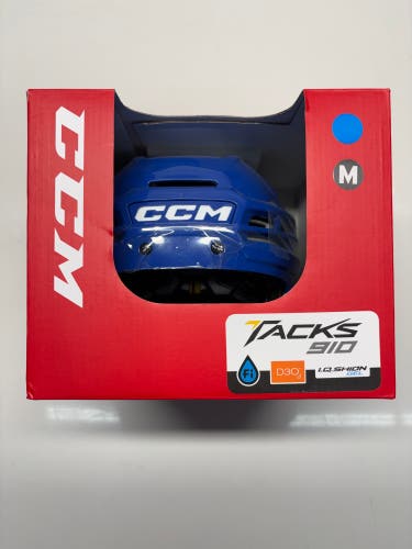 New!! CCM Tacks 910 Helmet Blue Medium
