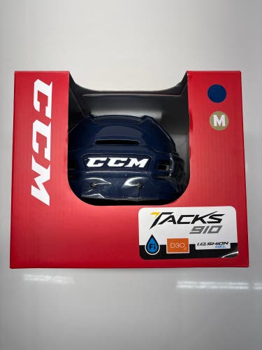 New!! CCM Tacks 910 Helmet Medium Navy Blue