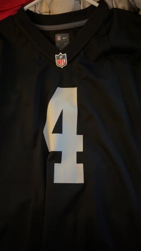 Nike Las Vegas Raiders Derek Carr #4 Black Game Jersey - Youth Size XL