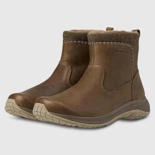 Merrell Encore Ice 5 Mid Zip J005998 Boots Women's US 8 Otter Waterproof RHS8100