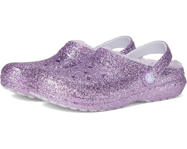 Crocs Classic 212341-5BR Clog Kids 5 Purple Glitter Slip On Casual Shoes JAX1181