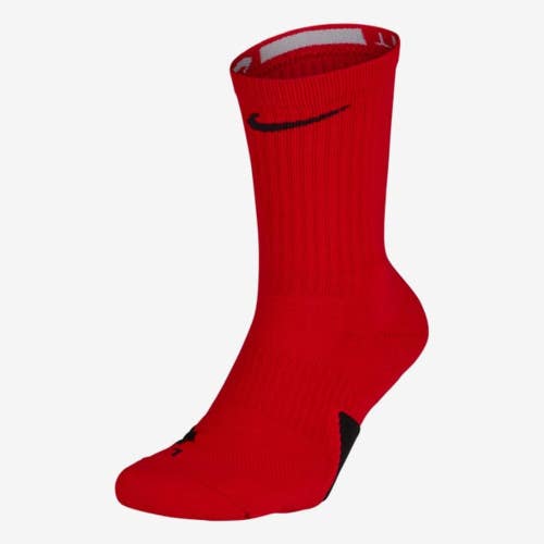Nike Elite Crew Socks Unisex M University Red Black Dri-Fit Basketball DSGL955