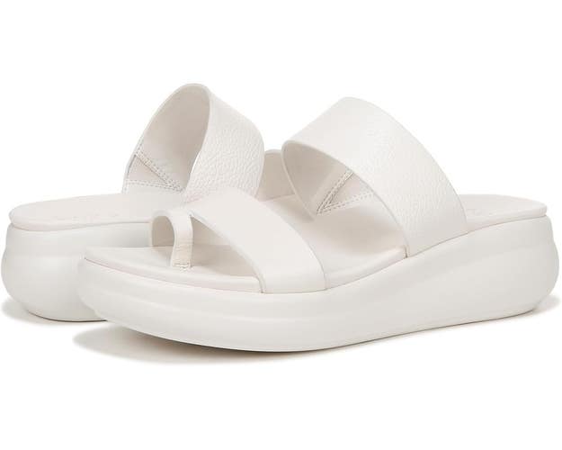 Naturalizer Drift 2 Sandals Women's US 11B White Leather Toe Loop Slide Hawk2702