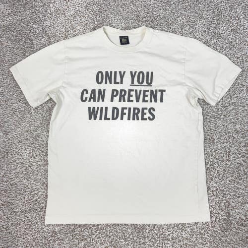 Filson Shirt Mens Large White Only You Can Prevent Wildfires Smokey Bear USA Tee