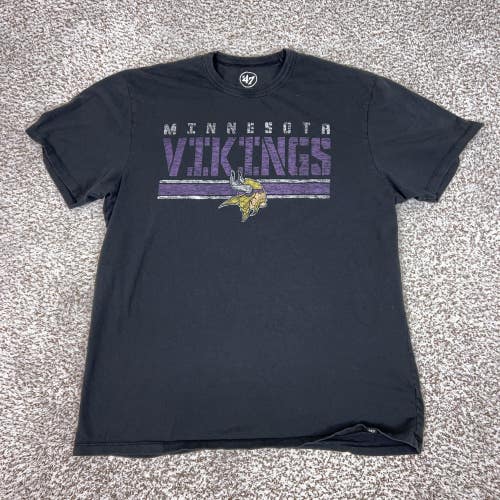 Minnesota Vikings Shirt Mens Large Black NFL Football '47 Graphic Tee T Sports