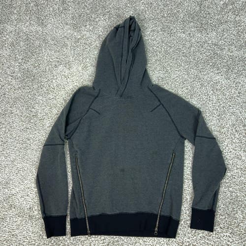 Lululemon Hoodie Womens Medium Gray Pullover Fleece Side Zip Pockets Thumbholes
