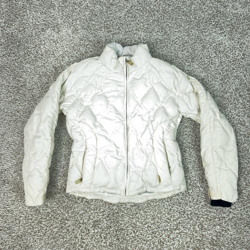 Obermeyer Jacket Womens 10 White Weather X4 Quilted Puffer Ski Down Snow Coat