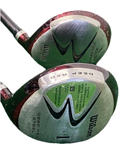 Wilson Deep Red Wood Set 9* Driver And 15* 3 Wood Regular Graphite RH New Grips