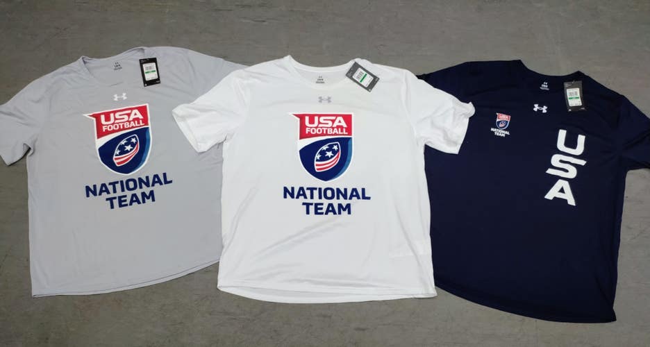 3 x Men's Under Armour "USA Football" Loose Fit Shirts