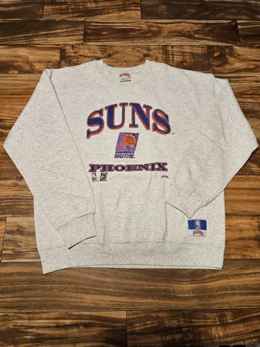 Vintage Phoenix Suns NBA Sports Nutmeg Embroidered Crewneck Sweatshirt Sz Large