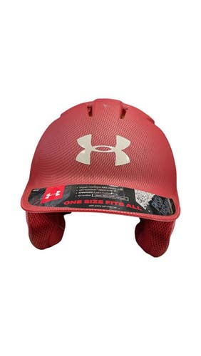 Used Under Armour HELMET Batting Helmet No Mask Red One Size 11859-S000030126