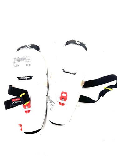Used Bauer XTEND 8-10 Youth Shin Guards White 8" 11860-S000305182