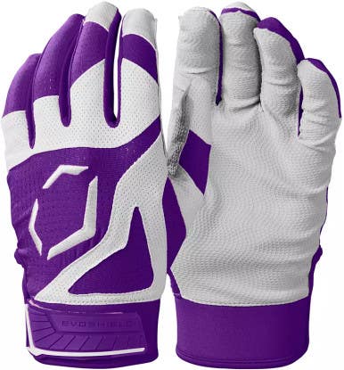 New EVOSHIELD SRZ-1 YTH MD PURPLE BATTING GLOVES 11860-WILWB5712106YS