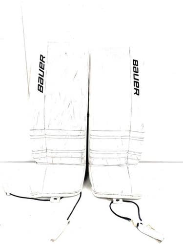 Used Bauer GSX Goalie Leg Pads Junior White 30" 11860-S000307171