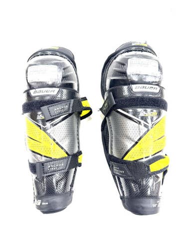Used Bauer ULTRA SONIC Junior Shin Guards Black 10" 11860-S000305609