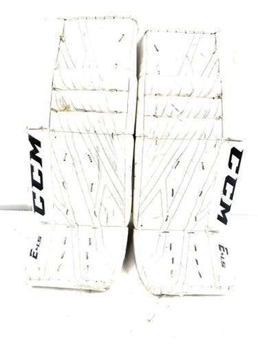 Used CCM E 4.5 Goalie Leg Pads Junior White 26" 11860-S000305650