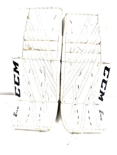 Used CCM E 4.5 Goalie Leg Pads Junior White 26" 11860-S000305650