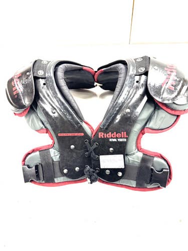 Used Riddell RIVAL YOUTH FB Shoulder Pads Black LG 11860-S000306100