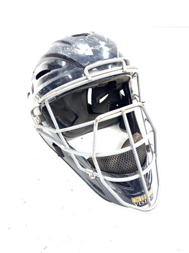 Used Under Armour 6 1/4-7 Catchers Helmet w/Mask Navy Blue One Size 11860-S000306865