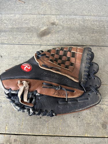 Rawlings RS1200 Renegade Series Leather Baseball Glove Black & Brown 12" RHT