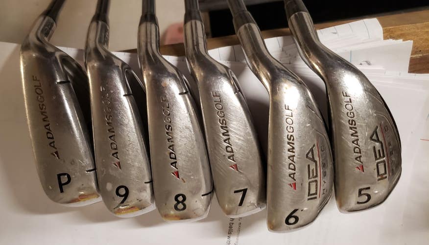 SET 6 ADAMS IDEA HYBRID GOLF IRONS 5-PW REG GRAFALLOY GRAPHITE SHAFTS AZ326