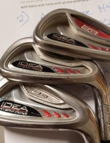 SET 3 ADAMS IDEA A3 CAVITY BACK GOLF IRONS 7-8-9 VERY NICE REG GRAPHITE AZ326