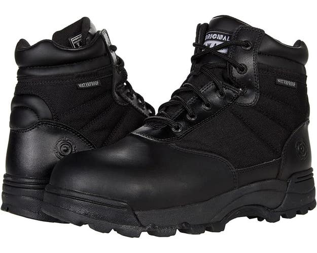 Original S.W.a.T. Classic 6 Men's 4 Black Leather Safety Toe Work Boots ZPO2457
