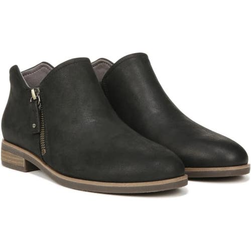 Dr. Scholl's Avenue Zip Boots Women's 8 Wide Black Leather Ankle Bootie LION1018