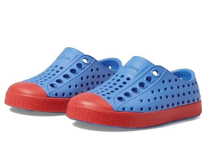 Native Shoes Jefferson Toddler C4 Resting Blue Hyper Red Slip-On Shoes ZOGG2598