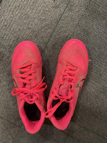 Used Nike TIEMPO CLEATS Soccer Cleats Pink Junior 02 11614-S000234473