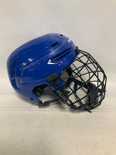 Used Warrior ALPHA ONE PRO Helmet Cage Combo Royal Blue MD 11823-S000038487